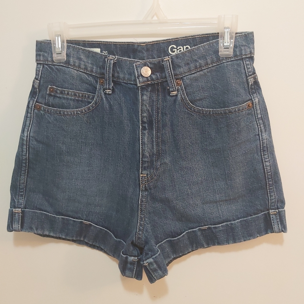 GAP Original High Rise Indigo 100% Cotton Jean Shorts Size 26